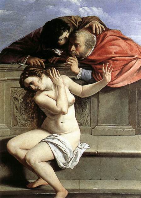 Artemisia Gentileschi, Suzanne et les vieillards, 1610, 170 x 121 cm, huile sur toile, Pommersfelden, Schloss Weißestein