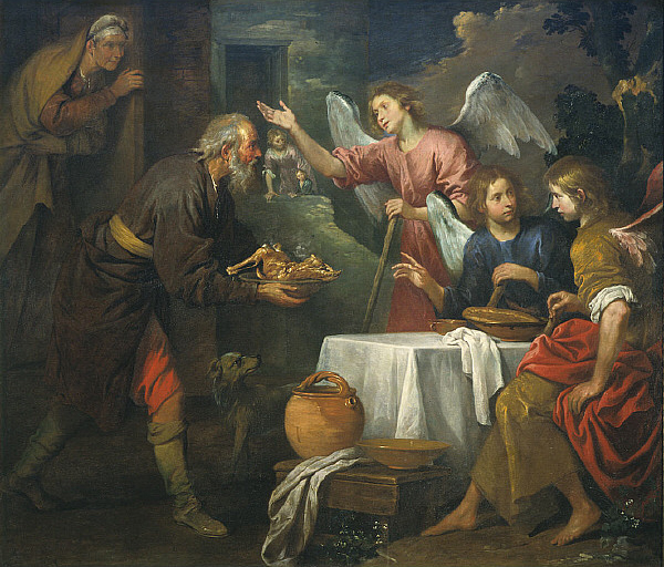 Giovanni_Andrea_de_Ferrari_-_Abraham_and_the_Three_Angels 16e siècle Saint Louis Art Museum.jpg