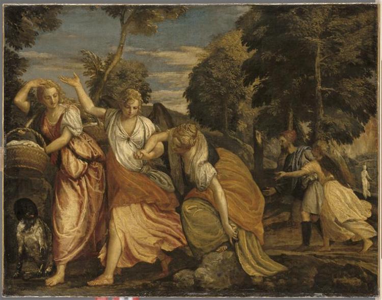 Véronèse (atelier de) La Famille de Loth fuyant Sodome