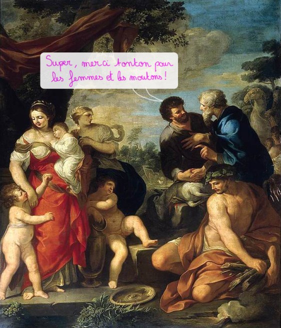 La réconciliation de Jacob et Laban, Ciro Ferri,2e moitié de XVIIe siècle, Collection particulière copie.jpg