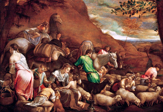 Le voyage de Jacob,Jacopo Bassano, 1561, Windsor Castle, Royal Collection,